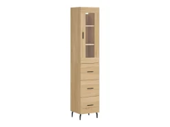 Aparador de madera contrachapada roble Sonoma 34,5x34x180 cm ES26381