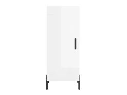 Aparador de madera contrachapada blanco brillante 34,5x34x90 cm ES21740