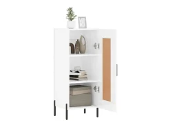 Aparador de madera contrachapada blanco brillante 34,5x34x90 cm ES21740