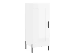 Aparador de madera contrachapada blanco brillante 34,5x34x90 cm ES21740