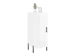Aparador de madera contrachapada blanco brillante 34,5x34x90 cm ES21740