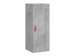 Aparador de madera contrachapada gris hormigón 34,5x34x180 cm