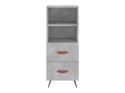 Aparador de madera contrachapada gris hormigón 34,5x34x180 cm