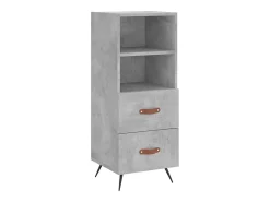 Aparador de madera contrachapada gris hormigón 34,5x34x180 cm