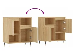 Aparador de madera contrachapada roble Sonoma 60x35x70 cm