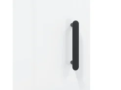 Aparador de madera contrachapada blanco brillante 34,5x34x90 cm