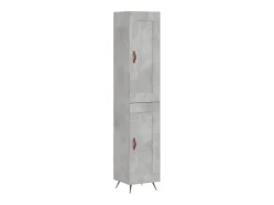 Aparador de madera contrachapada gris hormigón 34,5x34x180 cm