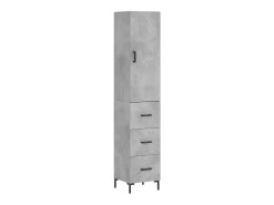 Aparador de madera contrachapada gris hormigón 34,5x34x180 cm ES35068