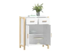 Aparador de madera contrachapada blanco 62x38x75 cm ES97485