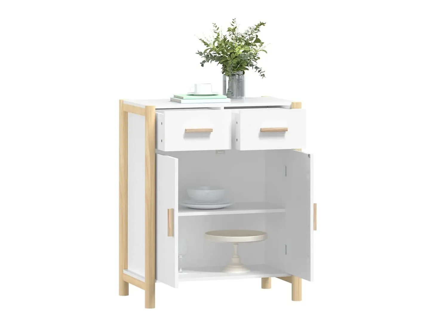 Aparador de madera contrachapada blanco 62x38x75 cm ES97485