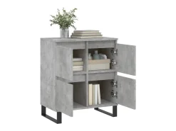 Aparador de madera contrachapada gris hormigón 60x35x70 cm