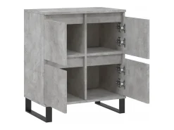 Aparador de madera contrachapada gris hormigón 60x35x70 cm