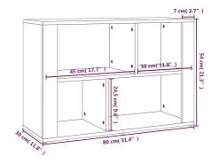 Aparador de madera contrachapada gris Sonoma 80x30x54 cm