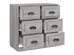 Aparador de madera contrachapada gris Sonoma 70x35,5x67,5 cm