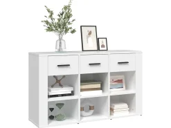 Aparador de madera contrachapada blanco 100x30x59,5 cm ES19836