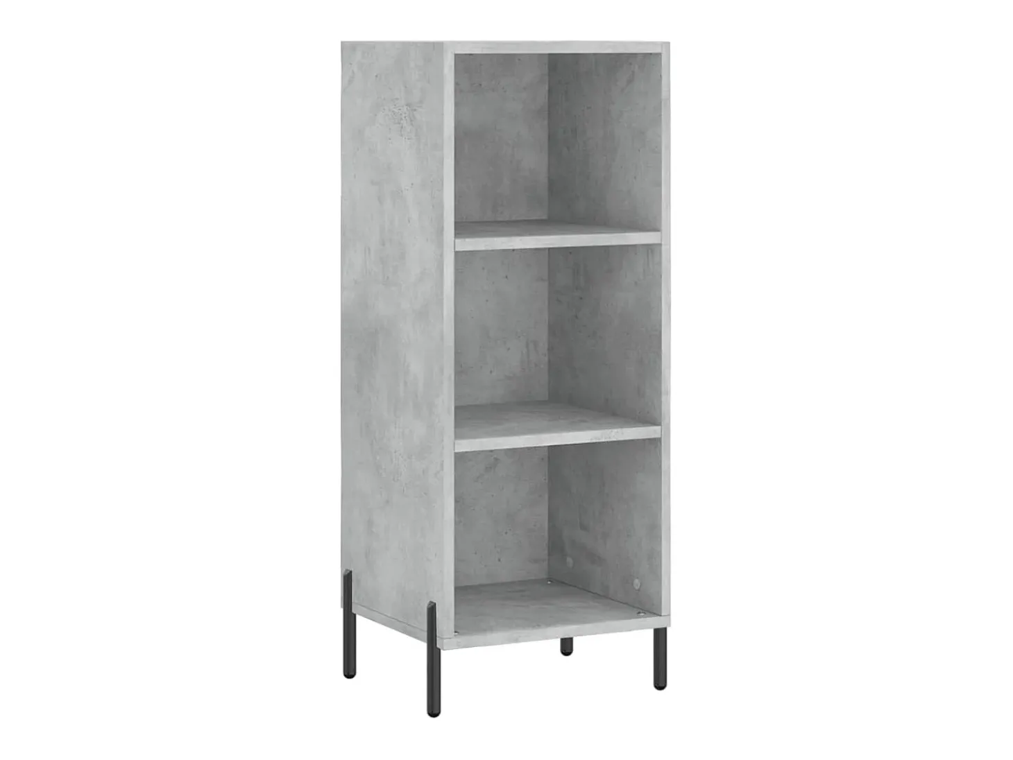 Aparador de madera contrachapada gris hormigón 34,5x34x180 cm