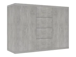 Aparador de madera contrachapada gris hormigón 88x30x65 cm