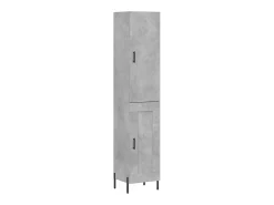 Aparador de madera contrachapada gris hormigón 34,5x34x180 cm