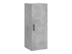 Aparador de madera contrachapada gris hormigón 34,5x34x180 cm
