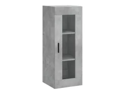 Aparador de madera contrachapada gris hormigón 34,5x34x180 cm