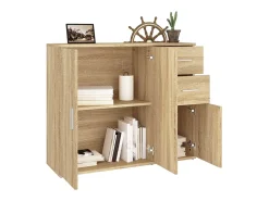 Aparador de madera contrachapada roble Sonoma 91x29,5x75 cm ES57295