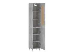 Aparador de madera contrachapada gris hormigón 34,5x34x180 cm