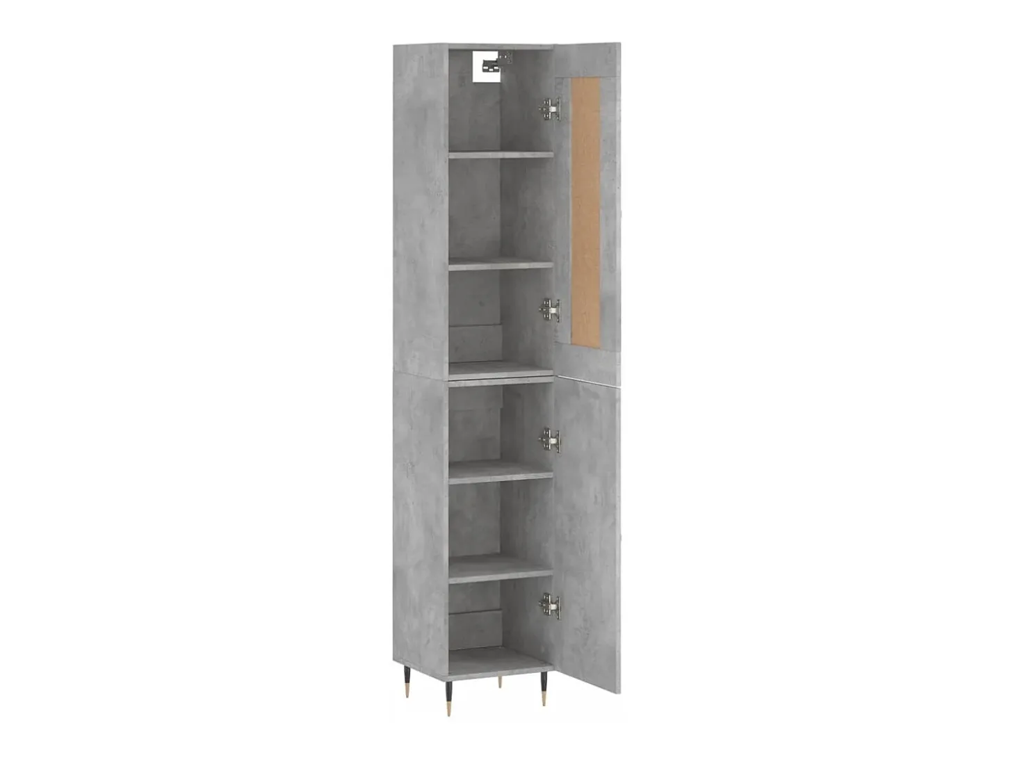 Aparador de madera contrachapada gris hormigón 34,5x34x180 cm