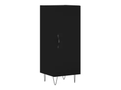 Aparador de madera contrachapada negro 34,5x34x90 cm