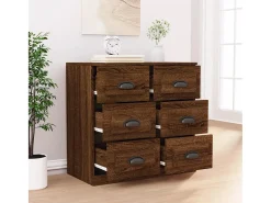 Aparador de madera contrachapada roble marrón 70x35,5x67,5 cm ES30703