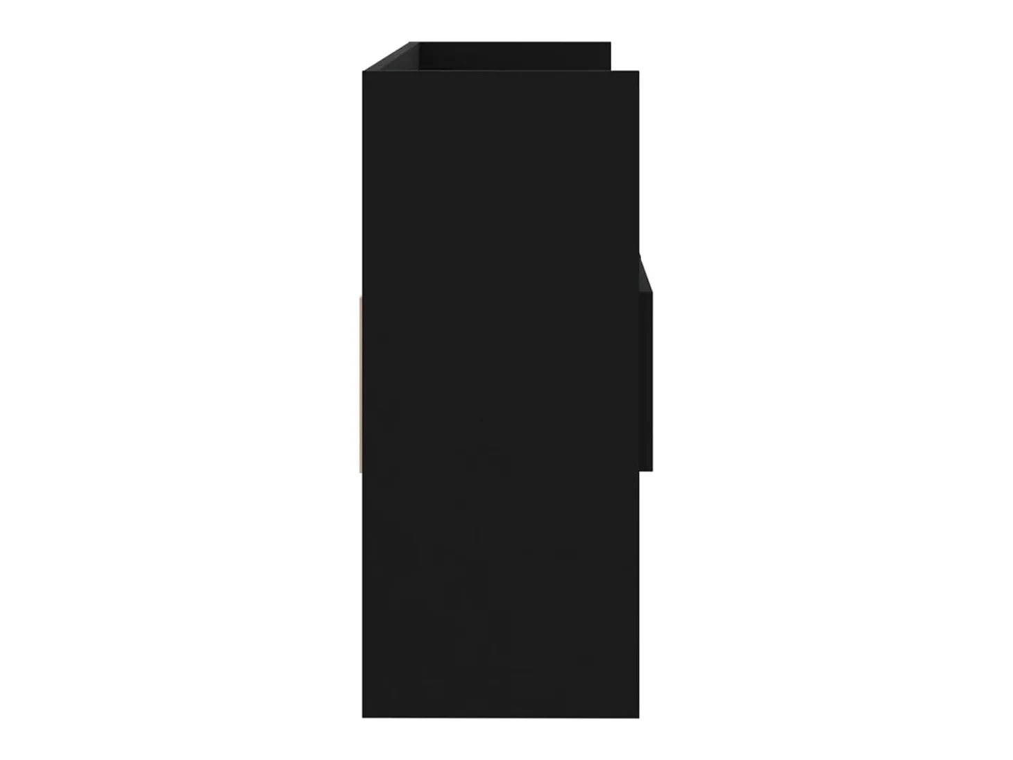 Aparador de madera contrachapada negro 105x30x70 cm