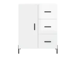 Aparador de madera contrachapada blanco brillante 69,5x34x90 cm ES65625