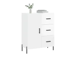Aparador de madera contrachapada blanco brillante 69,5x34x90 cm ES65625