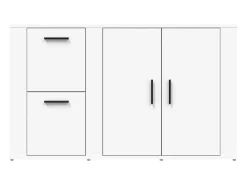 Aparador de madera contrachapada blanco 100x33x59,5 cm