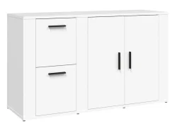 Aparador de madera contrachapada blanco 100x33x59,5 cm