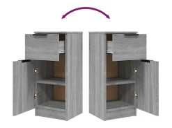 Aparador de madera contrachapada gris Sonoma 30x30x70 cm
