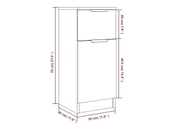 Aparador de madera contrachapada gris Sonoma 30x30x70 cm