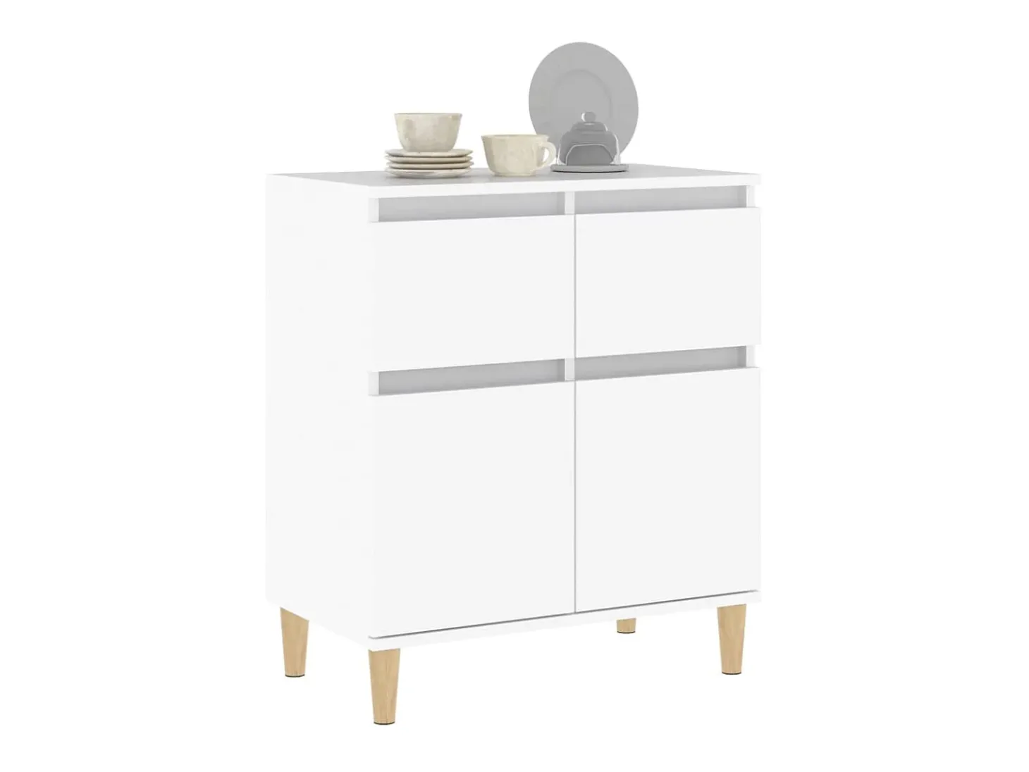 Aparador de madera contrachapada blanco 60x35x70 cm ES61263