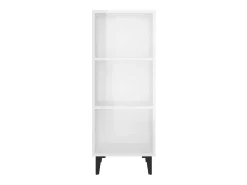 Aparador de madera contrachapada blanco brillo 34,5x32,5x90 cm ES45391