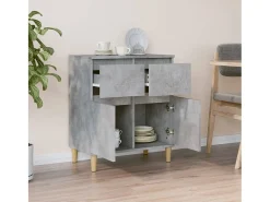 Aparador de madera contrachapada gris hormigón 60x35x70 cm ES71544