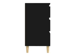 Aparador de madera contrachapada negro 60x35x70 cm