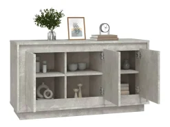 Aparador de madera contrachapada gris hormigón 102x35x55 cm ES520006