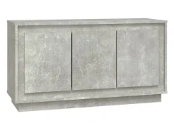 Aparador de madera contrachapada gris hormigón 102x35x55 cm ES520006