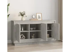 Aparador de madera contrachapada gris hormigón 102x35x55 cm ES520006