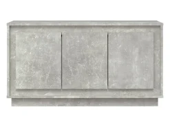 Aparador de madera contrachapada gris hormigón 102x35x55 cm ES520006