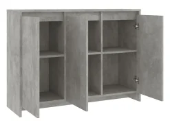 Aparador de madera contrachapada gris hormigón 102x33x75 cm ES766301