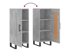 Aparador de madera contrachapada gris hormigón 34,5x34x90 cm