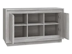 Aparador de madera contrachapada gris Sonoma 102x35x60 cm