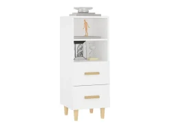 Aparador de madera contrachapada blanco 34,5x34x90 cm