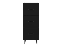 Aparador de madera contrachapada negro 34,5x34x90 cm ES12716