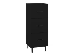 Aparador de madera contrachapada negro 34,5x34x90 cm ES12716
